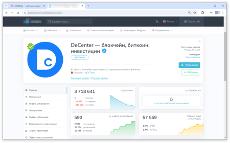 Статистика телеграм-канала в TGStat | CPA Mafia