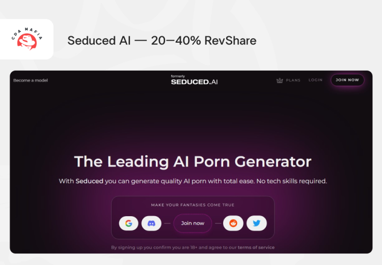 AI Porn платформа с откровенным Adult контентом Seduced AI | CPA Mafia