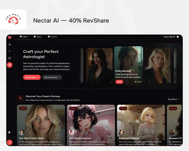 Безопасный сервис для AI-дейтинга Nectar AI | CPA Mafia