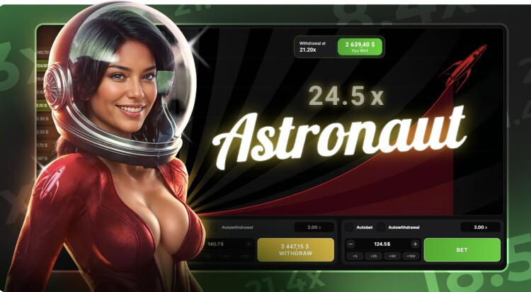 Так выглядит краш-игра Astronaut в онлайн-казино | CPA Mafia