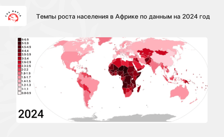 Показатели прироста численности населения в странах африканского континента | CPA Mafia