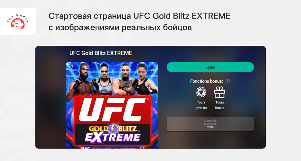Фото реальных бойцов на стартовой странице UFC Gold Blitz EXTREME | CPA Mafia