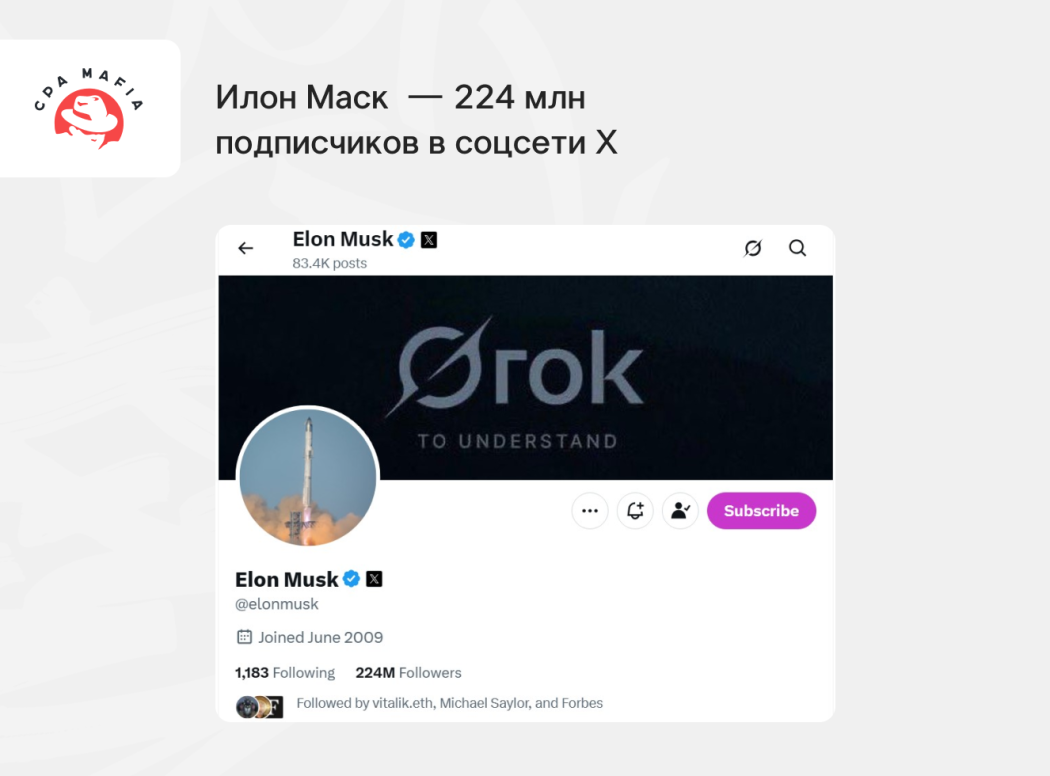 Частный профиль Илона Маска в Твиттере (X) | CPA Mafia