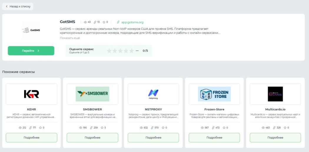 Подробное описание сервиса