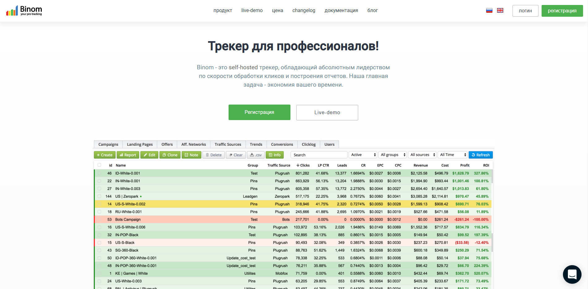 Трекер Binom